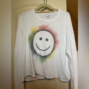 Lauren Moshi smiley face pullover, size medium